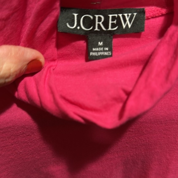 J Crew Cotton Tissue Turtleneck in Sweet Fuchsia Pink Size Medium - Picture 6 of 6
